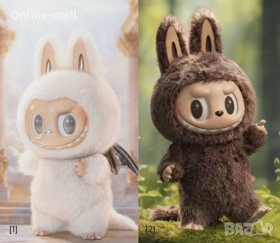 Голямо Лабубу Зимомо 58см Labubu Zimomo Бяло/Кафяво- Лимитирана Серия