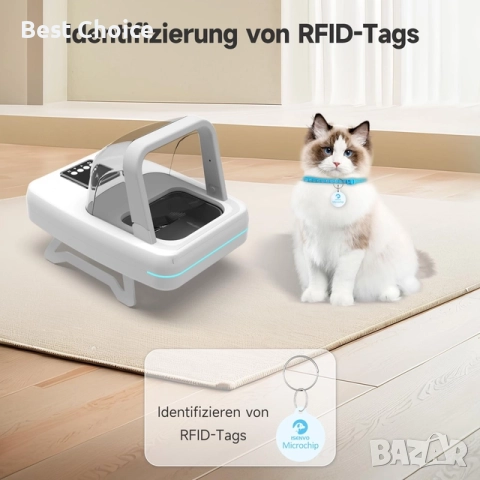Автоматична хранилка за домашни любимци ISENVO Microchip RFID & IR , снимка 12 - За котки - 52810327