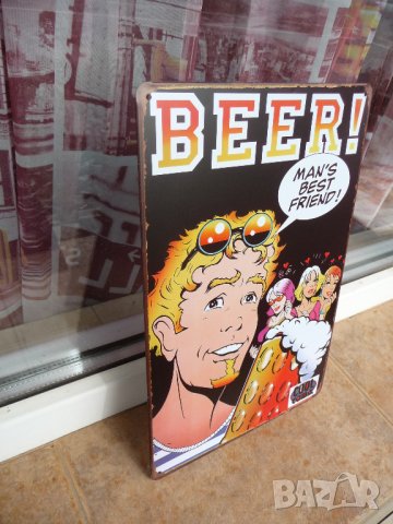 Метална табела бира приятел на мъжа момичета комикс очила, снимка 2 - Колекции - 42748077