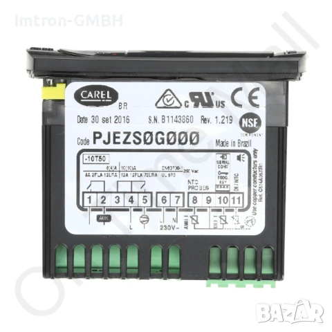 Контролер за температура PJEZS0G000 Carel PJ Easy On/Off, 81 x 36 мм, захранващо напрежение 230 V ac
