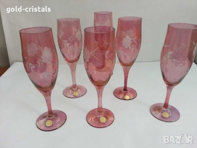 Стари стъклени чаши , снимка 5 - Антикварни и старинни предмети - 29850946