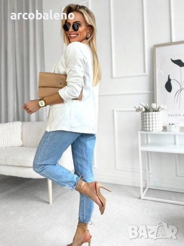 Елегантно дамско сако с драпирани ръкави, модерно и стилно, 10цвята , снимка 3 - Сака - 53245807