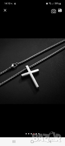 Синджир с кръст стомана., снимка 3 - Колиета, медальони, синджири - 38267283