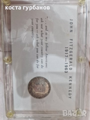 сребърен долар с Кенеди в кутия 1964г, снимка 2 - Нумизматика и бонистика - 44500884
