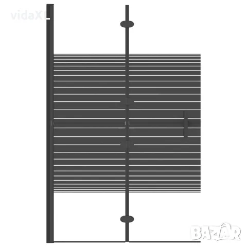vidaXL Сгъваем душ параван, ESG стъкло, 80x140 см, черен, снимка 3 - Душове - 56146102