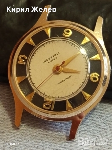 Стар механичен часовник мъжки INGERSOLL SHOCKPROOF за КОЛЕКЦИОНЕРИ 51564, снимка 4 - Антикварни и старинни предмети - 52351814