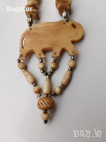 Гердан кост,слон,висулка,фигурка, снимка 3 - Колиета, медальони, синджири - 44623145