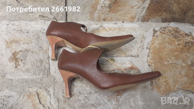 Италиански кафяви обувки на ток, снимка 3 - Дамски обувки на ток - 37199638