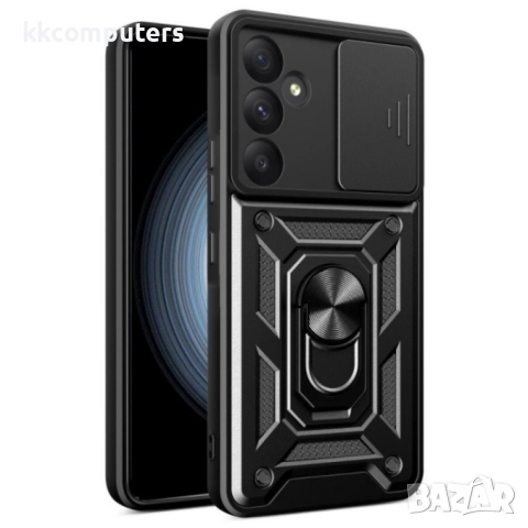 Силиконов твърд кейс bSmart Defender Slide и Протектор За Samsung Galaxy A56, Черен