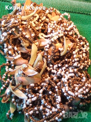 РАЗКОШНА МЪНИСТЕНА АР НУВО СЕДЕФЕНА ОГЪРЛИЦА с ХИЛЯДИ МЪНИСТА ХЕНД МЕЙД ЛЕТЕН НАКИТ 27056 , снимка 3 - Колиета, медальони, синджири - 35132755