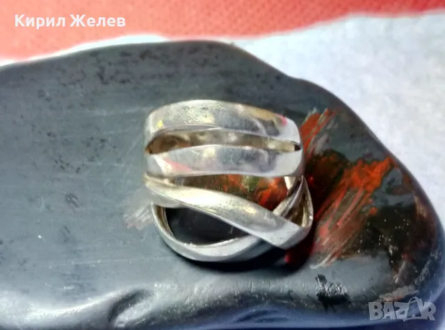 СТАР ШИКОЗЕН СРЕБЪРЕН ПРЪСТЕН СРЕБРО 925 АЖУРНА ХУДОЖЕСТВЕНА РЪЧНА БИЖУТЕРСКА ИЗРАБОТКА 30430, снимка 9 - Пръстени - 49885925