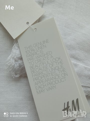 H&M Нови калъфки 100% лен бели, 2 бр., снимка 2 - Възглавници - 35070345