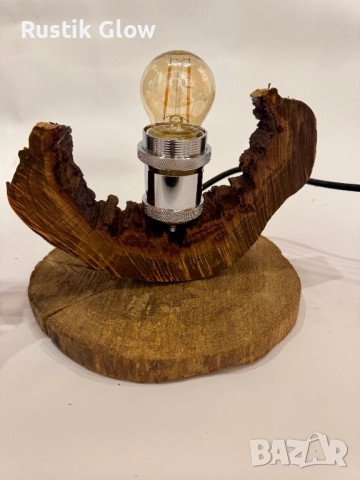Настолна ръчно изработена рустик лампа, снимка 7 - Настолни лампи - 52380893