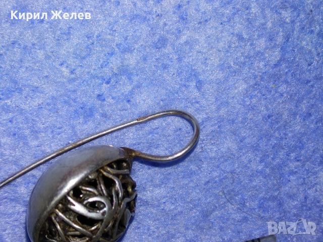 ВИНТИДЖ АРТ СРЕБЪРНА ОБЕЦА ЛАКИРАНО СРЕБРО 925 МАЙСТОРСКА АЖУРНА РЪЧНА ИЗРАБОТКА 43337, снимка 12 - Обеци - 44722350