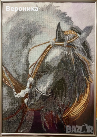 ушит гоблен със чешки мъниста "Грация", снимка 2 - Гоблени - 53040809