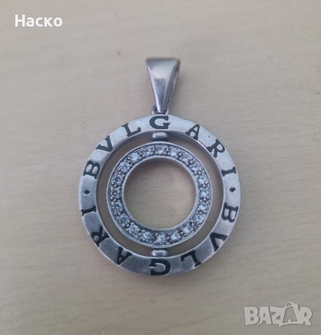 925 медальон колие bvlgari bulgari сребърен
