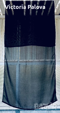 Елегантен черен шал с декорация от стъклени камъчета, снимка 5 - Шалове - 52266129