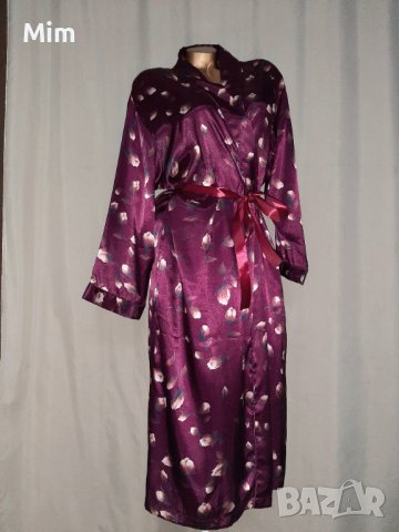 CANDA L/XL Сатенен халат на листа цвят бордо , снимка 2 - Нощници - 38153448