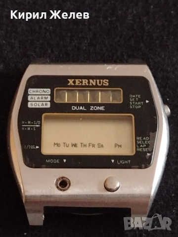 Колекционерски електронен часовник XERNUS CHRONO, ALARM,SOLAR топ модел перфектен - 26819, снимка 2 - Антикварни и старинни предмети - 36555092