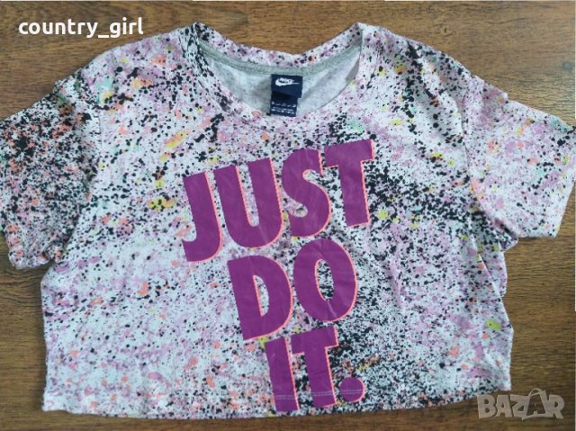 Nike Printed Cropped Just Do It T-Shirt - страхотна дамска тениска, снимка 4 - Тениски - 29257591