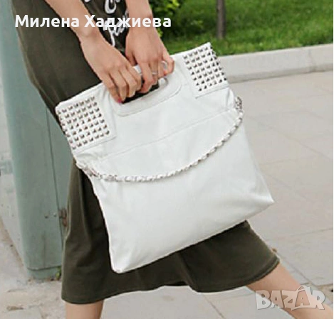Дамска чанта с метални елементи, снимка 2 - Чанти - 54080080