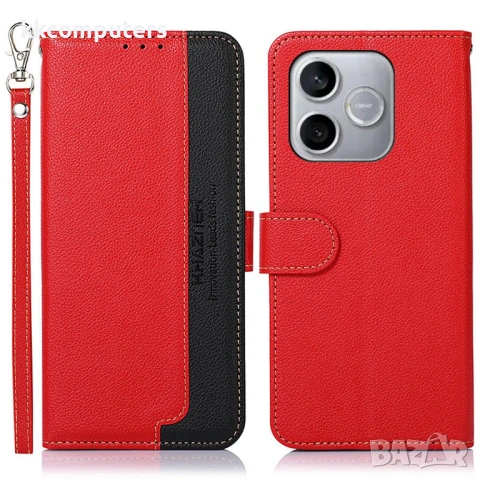 KHAZNEH Кожен Калъф за Honor 600 Lite 5G - Личи текстура, RFID защита, С ремък, 4 цвята, снимка 2 - Калъфи, кейсове - 54226730