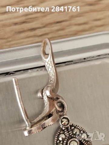 Сребърни обеци с камъни, снимка 14 - Обеци - 50706464