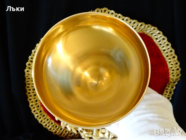 Бронзова чаша за вино,шампанско,21 см.,280 мл.,позлата. , снимка 2 - Антикварни и старинни предмети - 52566943