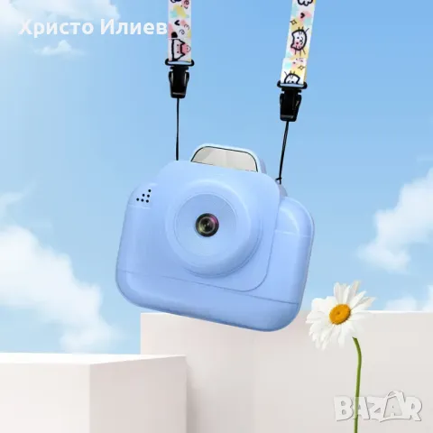 Детски фотоапарат за моментни снимки с дисплей мини термален Принтер с хартия комплект Розов Син, снимка 3 - Фотоапарати - 49657174