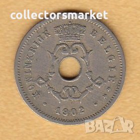 5 сантима 1902, Белгия, снимка 2 - Нумизматика и бонистика - 38512476