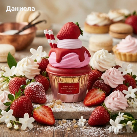 Парфюм за жени и мъже Lattafa Give Me Gourmand Berry On Top – С аромат на ягода и ванилия, снимка 2 - Унисекс парфюми - 54065311