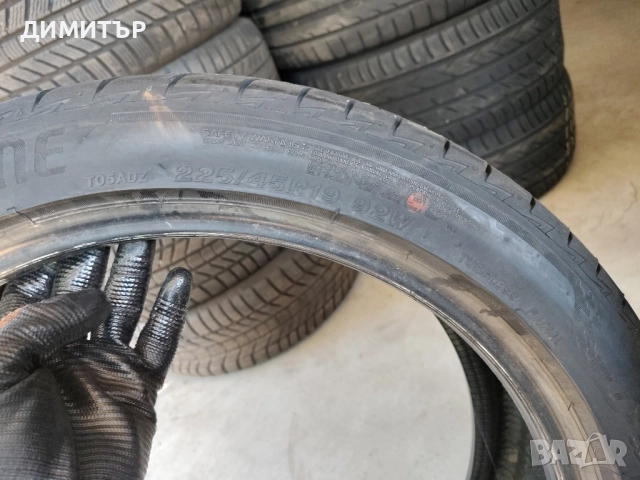 2бр.летни гуми BRIDGESTONE 225 45 19 DOT18 цена за брой, снимка 4 - Гуми и джанти - 52423998