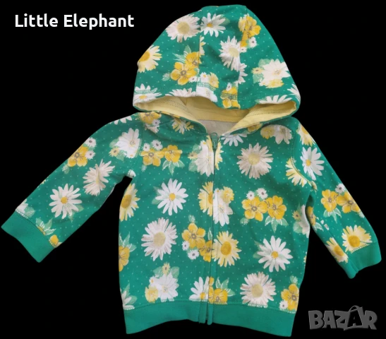 Суитчер с качулка"Little flower"за момиченце на 3-6 мес,Англия/нов 