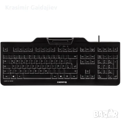 CHERRY KC 1000 SC USB клавиатура Немска, QWERTZ Черен Чип четец на карти, снимка 4 - Клавиатури и мишки - 49809682