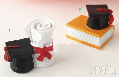 3D бал тога шапка с книга свитък завършване диплома силиконов молд форма гипс шоколад 