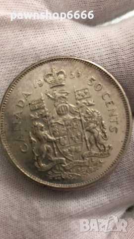 Сребърни монети Canada 50 cents, 1965-1966, снимка 8 - Нумизматика и бонистика - 40504695