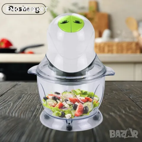 Чопър Rosberg, 400W, 1L, 2 скорости, бяло-зелен Гаранция 24 месеца , снимка 2 - Чопъри и пасатори - 49524565