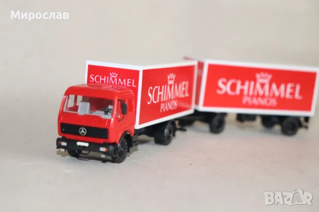 HERPA 1:87 H0 MERCEDES BENZ КАМИОН TIR МОДЕЛ КОЛИЧКА, снимка 2 - Колекции - 49651120