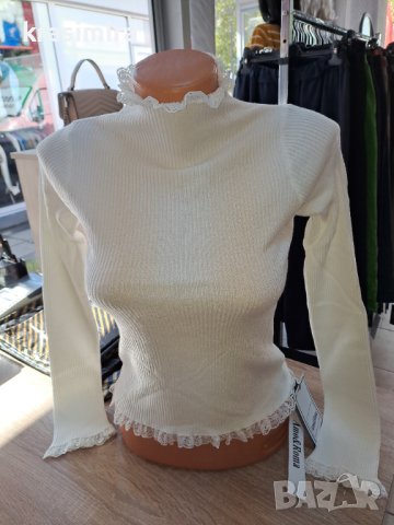 Къси блузки с дантелка в седем цвята , снимка 3 - Блузи с дълъг ръкав и пуловери - 42807344