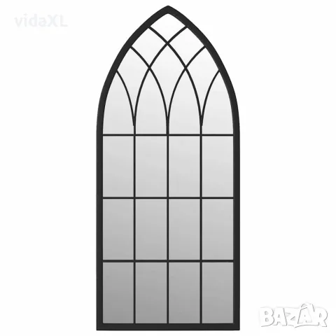 vidaXL Градинско огледало черно 100x45 см желязо за външна употреба, снимка 3 - Огледала - 56146755