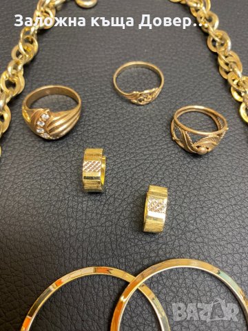 Златни обеци халки кръст ланец пръстен 14 карата 585 златни zlato prasten obeci gold , снимка 2 - Бижутерийни комплекти - 33865425