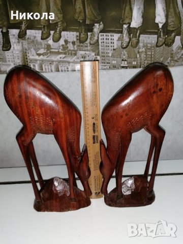 Антилопи от ивичест абанос, снимка 1 - Статуетки - 36685711