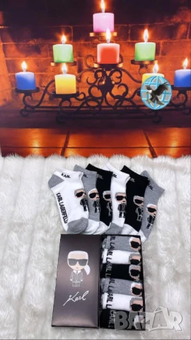 чорапи в кутия louis vuitton versace karl legenfeld guess gucci, снимка 4 - Дамски чорапи - 51427894