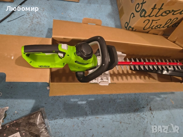 Акумулаторна ножица за жив плет Greenworks Tools G40HT61, острие с двойно действие 61 см, реже , снимка 4 - Градинска техника - 52061434