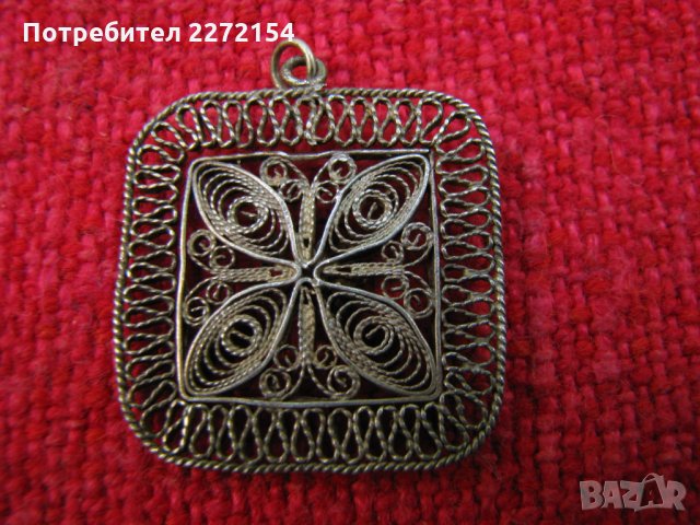 Медальон цвете филигран сребро, снимка 2 - Антикварни и старинни предмети - 31914741