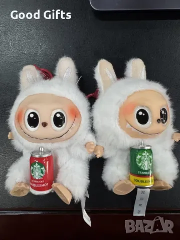 Labubu плюшена играчка Ключодържател Starbucks, Лабубу Старбъкс 17см