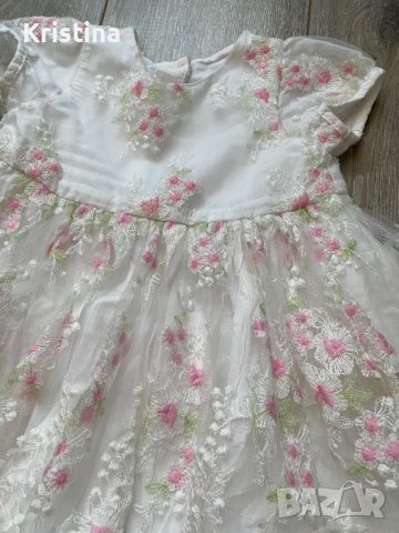Дантелена бебешка рокля, размер 0/3м. Цена 20лв, снимка 2 - Бебешки рокли - 42693528
