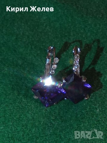 ВИНТИДЖ СКЪПОЦЕННИ СРЕБРИСТИ ОБЕЦИ с ГОЛЯМ ФАСЕТ АМЕТИСТ и ЦИРКОНИ 26682, снимка 15 - Обеци - 34806105