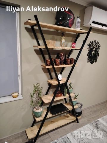 Етажерка в индустриален стил , снимка 2 - Етажерки - 53092463