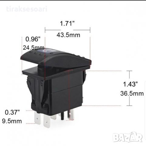Копче/бутон с надпис LED LIGHT BAR за вграждане 12V - 24V, снимка 2 - Аксесоари и консумативи - 39868204